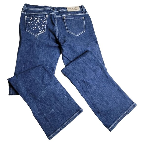 Vo Jeans Womens Jeans Distressed Acid Wash Blue with Bling size 31"  JH1061 - Picture 4 of 4